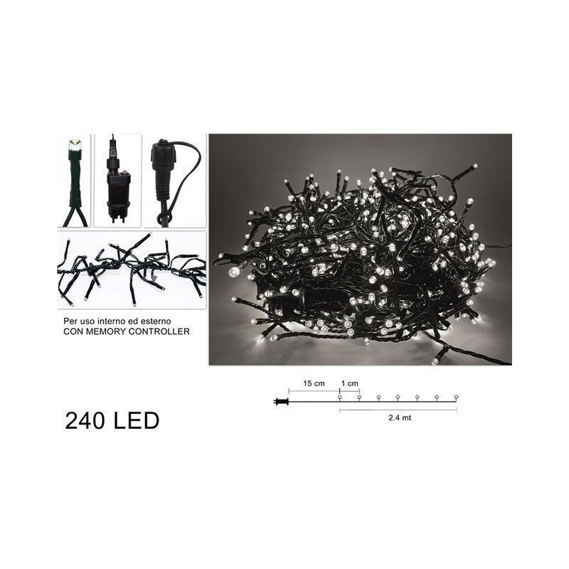 MINILUCCIOLE 2.4MT RAM. PROL. 240LED B.F EAN 8053482358147 INGROSSO LUCI NATALIZIE