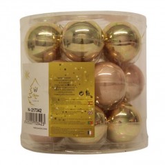 INGROSSO ARTICOLI DI NATALE PALLINE NAT VETRO CF.18PZ D.5CM MIX GOLD 8435221703423 ADDOBBI ALBERO NATALE PALLINE DI NATALE