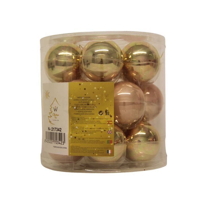 PALLINE NAT VETRO CF.18PZ D.5CM MIX GOLD EAN 8435221703423 INGROSSO PALLINE DI NATALE E PUNTALI