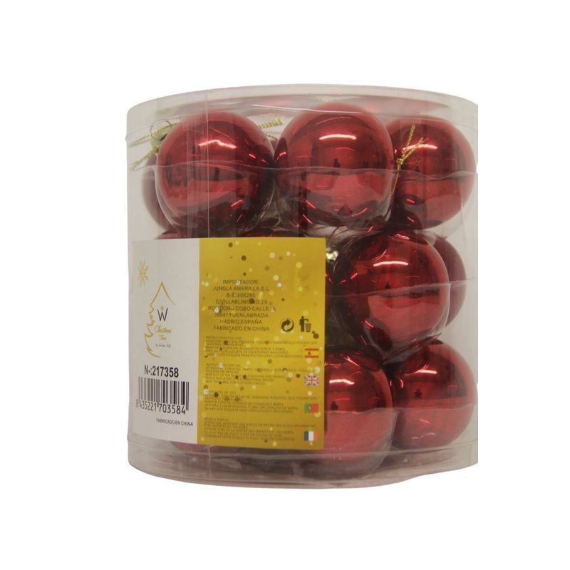 PALLINE NAT. VETRO CF.18PZ D.5CM MIX ROS EAN 8435221703584 INGROSSO PALLINE DI NATALE E PUNTALI