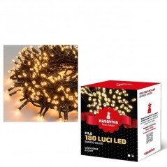 INGROSSO ARTICOLI DI NATALE FILO LED 180 BIANCO CALDO 8034116419601 LUMINARIE DI NATALE LUCI NATALIZIE