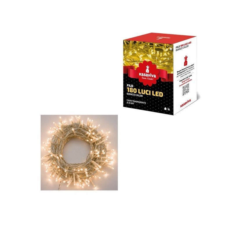 FILO TRASP.LED 180 BIANCO CALDO EAN 8034116419724 INGROSSO LUCI NATALIZIE