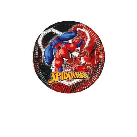 PIATTO PIANO CM.20 PZ.8 N.G. SPIDERMAN W EAN 5201184973141 INGROSSO PIATTI PER PARTY