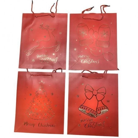BUSTA REGALO NATALE 26X32X10 EAN 6910331004261 INGROSSO SACCHETTI E SHOPPER NATALIZI