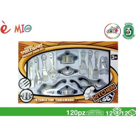 CUCINA SERVIZIO CUOCO 14PZ 45X28X8 EAN 8052286071016 INGROSSO GIOCHI DI CUCINA