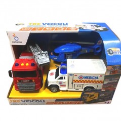 INGROSSO MODELLINO URBAN CITY 3 VEICOLI SOCCORSO SUONI/LUCI 8056894908078 MACCHININE CON LUCI MODELLINI AUTO LUCI E SUONI