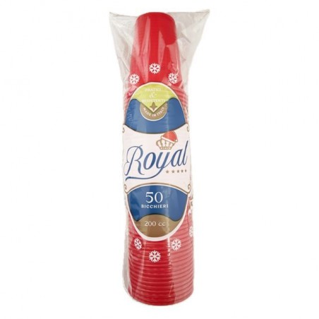 INGROSSO FESTA E PARTY BICCHIERE ROYAL ROSSO 50PZ CC.200 8057149130947 ACCESSORI NATALIZI PER LA TAVOLA BICCHIERI NATALIZI