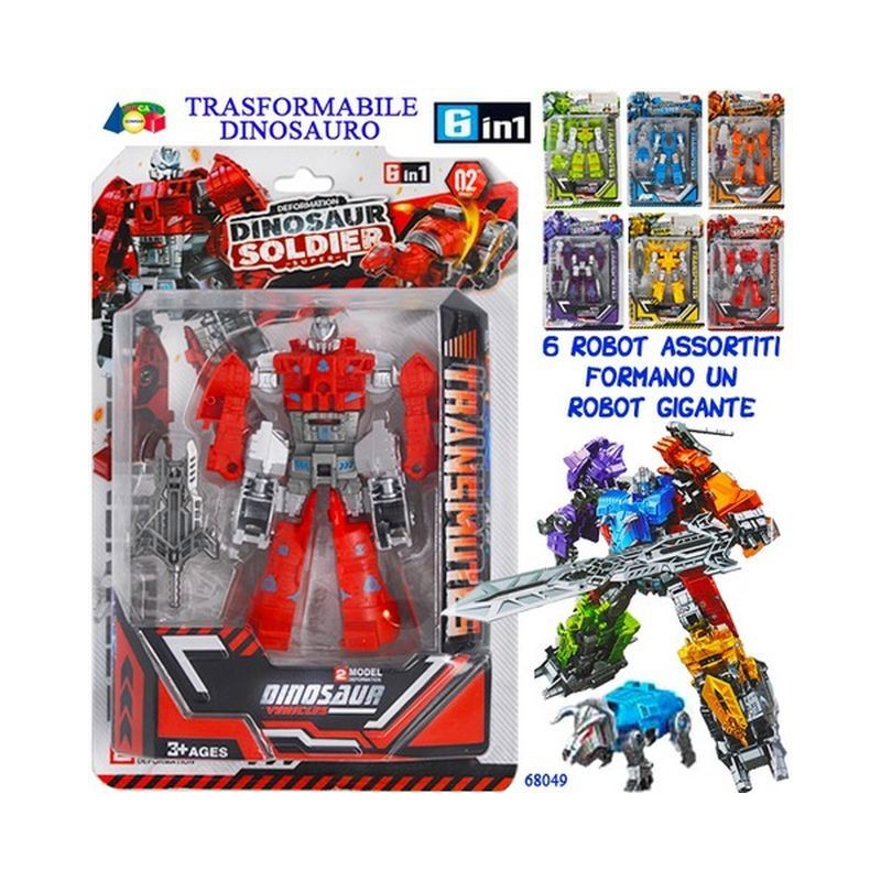 SET TRASFORMABILE DINOSAURO ASS. EAN 8055742224742 INGROSSO ROBOT GIOCATTOLO