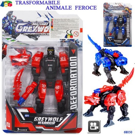 SET TRASFORMABILE ANIMALE FEROCE ASS. EAN 8055742224834 INGROSSO ROBOT GIOCATTOLO