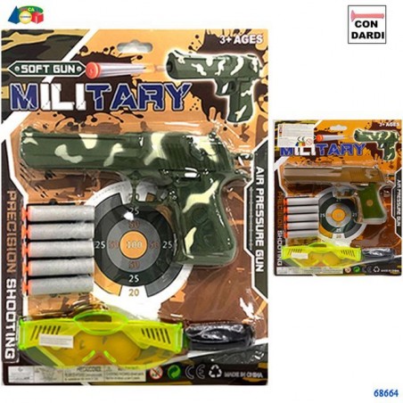 SET PISTOLA MILITARE SPARA DARDI ASS EAN 8057438026296 INGROSSO GIOCHI DA EDICOLA