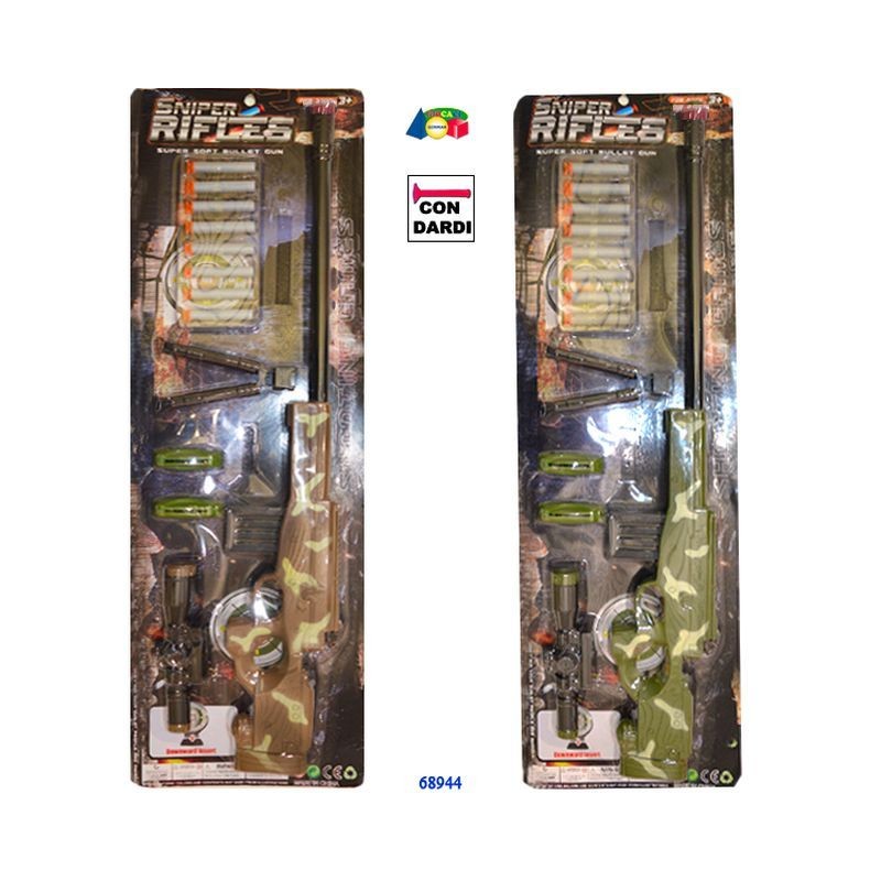 SET FUCILE SPARADARDI C/CAVALLETTO+PUNTA EAN 8055742222502 INGROSSO GIOCHI DA EDICOLA