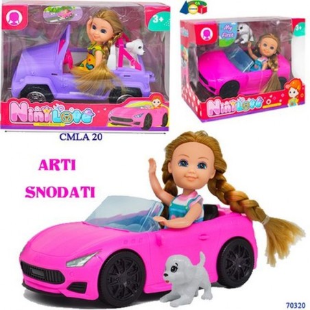 BAMBOLA SU AUTO C/CAGNOLINO ASS EAN 8055742222946 INGROSSO BAMBOLE ECONOMICHE