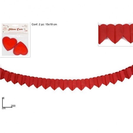 INGROSSO SAN VALENTINO FESTONI CUORI 8CMx2MT SET 2PZ 8053482041346 REGALI PER SAN VALENTINO FESTA INNAMORATI