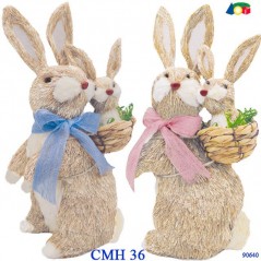 INGROSSO DECORAZIONI DI PASQUA CONIGLIO PAGLIA GR. C/BABY IN CESTINO AS 8055742227507 ARTICOLI DI PASQUA DECORAZIONI PER PASQUA