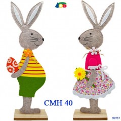 INGROSSO DECORAZIONI DI PASQUA CONIGLIO GR. D/FELTRO CUCITO BASE LEGNO 8057438022083 ARTICOLI DI PASQUA DECORAZIONI PER PASQUA