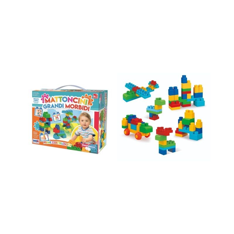 PLAYSET MATTONCINI GRANDI MORBIDI 26 PZ EAN 8004817114723 INGROSSO GIOCHI COSTRUZIONI ECONOMICI