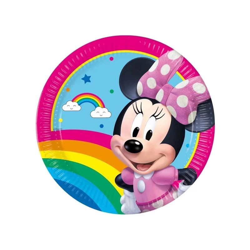 PIATTO PIANO CM.20 PZ.8 N.G. MINNIE RAIN EAN 5201184972397 INGROSSO PIATTI PER COMPLEANNI