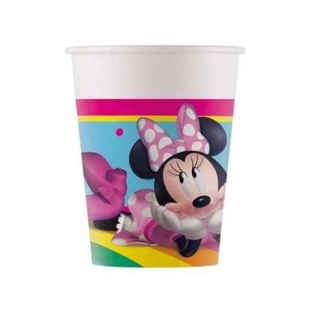 BICCHIERI CARTA 200ML 8PZ MINNIE RAINBOW EAN 5201184972403 INGROSSO BICCHIERI PER COMPLEANNI