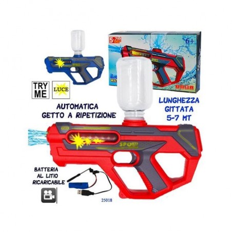 INGROSSO ARTICOLI MARE PISTOLA ACQUA LUCI E SUONI BATT. RICARIC 8055742227262 ARTICOLI PER LA SPIAGGIA PISTOLE ACQUA