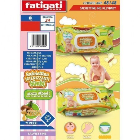 INGROSSO PROFUMERIA SALVIETTINE IMBEVUTE BABY 72PZ ARGAN 8011690481484 PRODOTTI PUERICOLTURA DETERGENTI E SALVIETTE