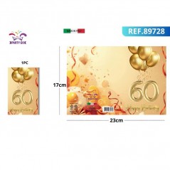 BIGLIETTO AUGURI 60 ANNI EAN 8053288689728 INGROSSO BIGLIETTI COMPLEANNO