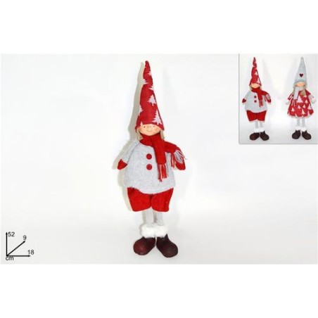 INGROSSO BAMBOLINA 52CM TESSUTO ROSSO C/ALBERI 2A