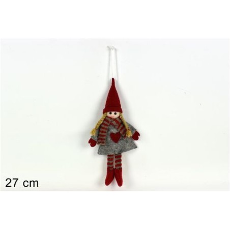 INGROSSO BAMBOLINA APPENDINO IN TESSUTO GRIGIO