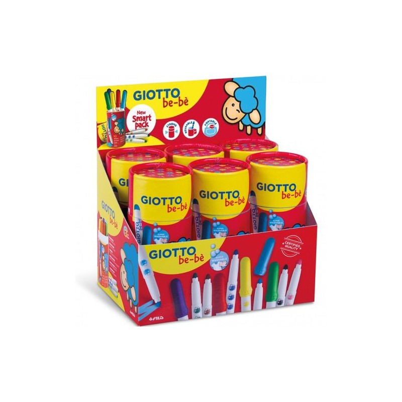 PENNARELLLI BARATTOLO 10PZ GIOTTO BEBE' EAN 8000825018916 INGROSSO COLORI PER BABY