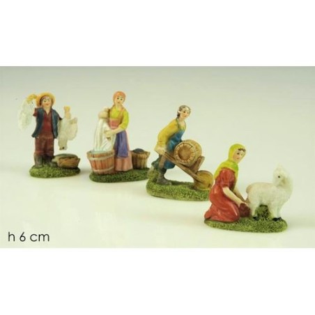 PERSONAGGIO GRUPPO 6CM 4 ASS EAN 8015361800864 INGROSSO PERSONAGGI PER IL PRESEPE E ANIMALI