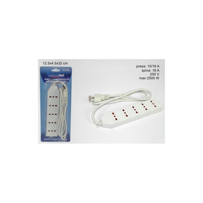 PRESA CINQUE USCITE BLISTER SP008A-5 EAN 8027501496172 INGROSSO SPINE E CIABATTE