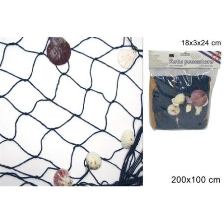 INGROSSO RETE PESCATORE C/CONCHIGLIE 100X200