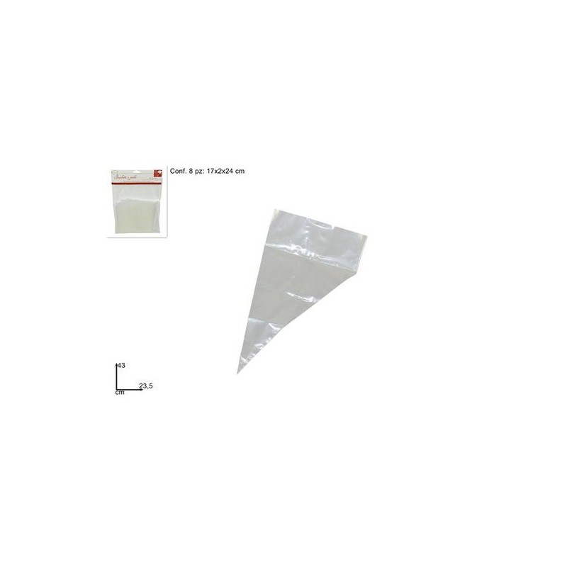 SACCHETTI POCHE PER DECORAZIONI SET 8PZ EAN 8034048274125 INGROSSO UTENSILI PER DESIGN DOLCI