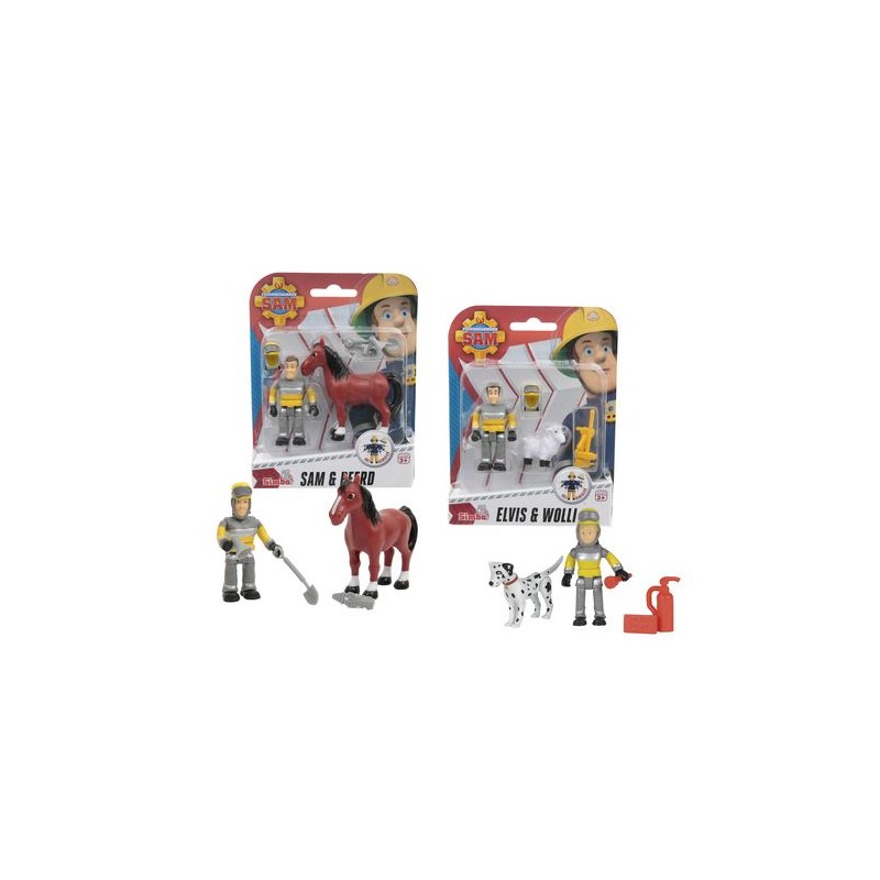 SAM IL POMPIERE PERSONAGGIO+ANIMALE 3X14X17.8CM - 3 MODELLI EAN 8056379038184 INGROSSO GIOCATTOLI PER EDICOLA