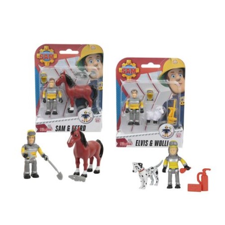 INGROSSO SAM IL POMPIERE PERSONAGGIO+ANIMALE 3X14X17