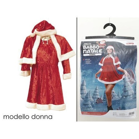 INGROSSO ABITO BABBO NATALE DONNA 3PZ CORTO
