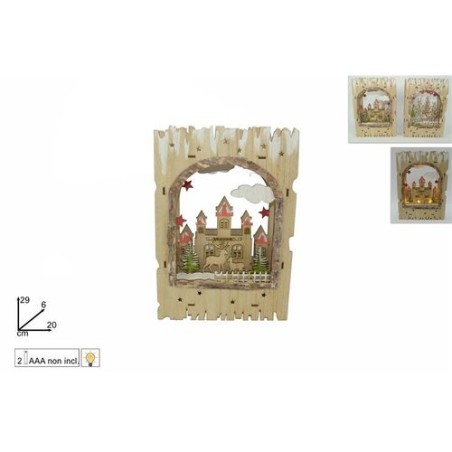 SCENARIO LEGNO PAESAGGIO C/LUCI 2ASS EAN 8033113976933 INGROSSO PAESAGGI  E DECORAZIONI IN MOVIMENTO