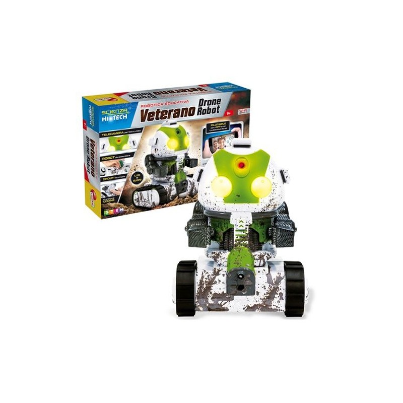 SCIENZA HI-TECH VETERANO DRONE ROBOT 46X31X8CM TELECAMERA SENSORI LUCI SUONI EAN 8008324063918 INGROSSO SCIENZA E GIOCO LISCIANI