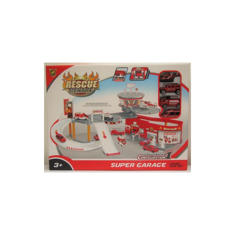 STAZIONE POMPIERI C/4 VEICOLI +3ANNI 75X42X27CM EAN 8010362434162 INGROSSO GIOCATTOLI IN SCATOLA