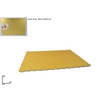 INGROSSO VASSOIO DOLCI RETT. CARTONE 35X45CM ORO