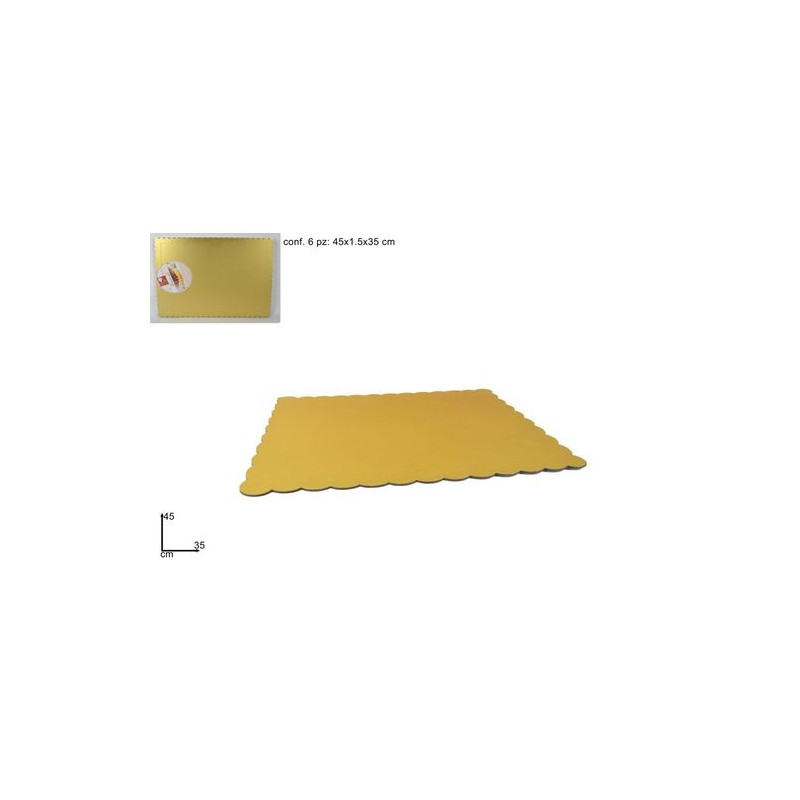 VASSOIO DOLCI RETT. CARTONE 35X45CM ORO EAN 8034048436783 INGROSSO VASSOI E DISCHI