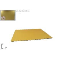 INGROSSO VASSOIO DOLCI RETTANG CART. 35X45CM ORO