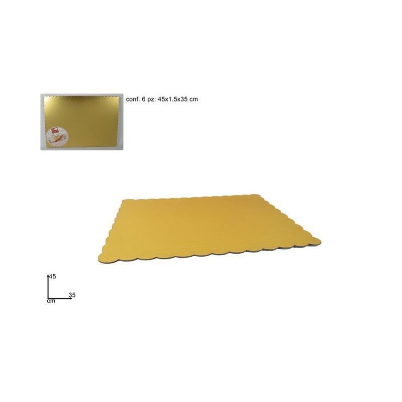 VASSOIO DOLCI RETTANG CART. 35X45CM ORO EAN 8033113825873 INGROSSO VASSOI E DISCHI