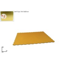 INGROSSO VASSOIO DOLCI RETTANG. CARTONE 25X31 ORO