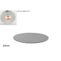 INGROSSO VASSOIO DOLCI TONDO CARTONE CM30 SILVER