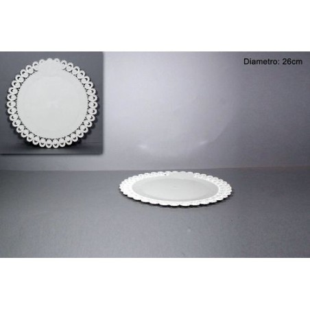 VASSOIO TONDO BIANCO ART.100/26 EAN 8034048115459 INGROSSO VASSOI E DISCHI