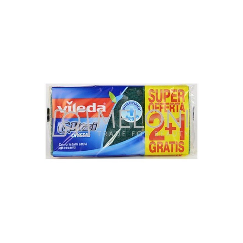 VILEDA SPUGNA GLITZI 3 PZ EAN 8001940004044 INGROSSO SPUGNETTE PULIZIA