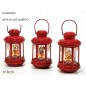 LANTERNA B/O LU/MOV 18CM ROSSA 3ASS EAN 8015361216818 INGROSSO CANDELE E LAMPADE NATALIZIE