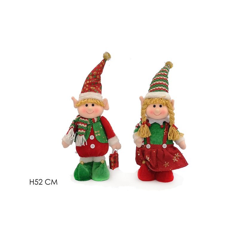 ELFO 52CM EAN 8015361388737 INGROSSO PUPAZZI E GNOMI NATALIZI