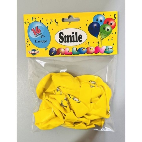 PALLONCINI SMILE PZ.16 MADE IN ITALY - HS CODE: 95059000 EAN 8025817003381 INGROSSO PALLONCINI COMPLEANNO