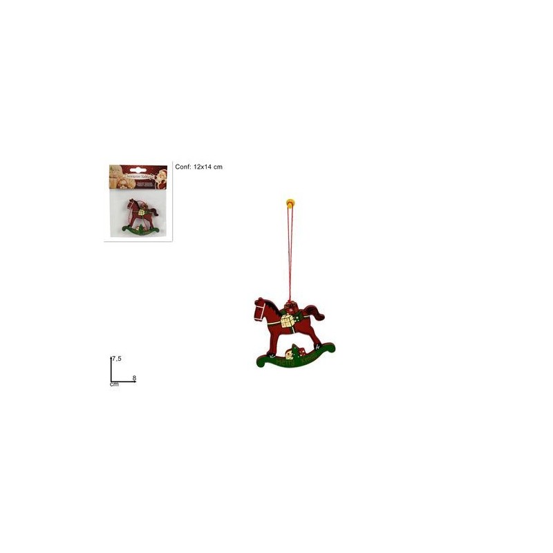 APPENDINO LEGNO CAVALLUCCIO DECOUP EAN 8033113581373 INGROSSO APPENDINI NATALIZI